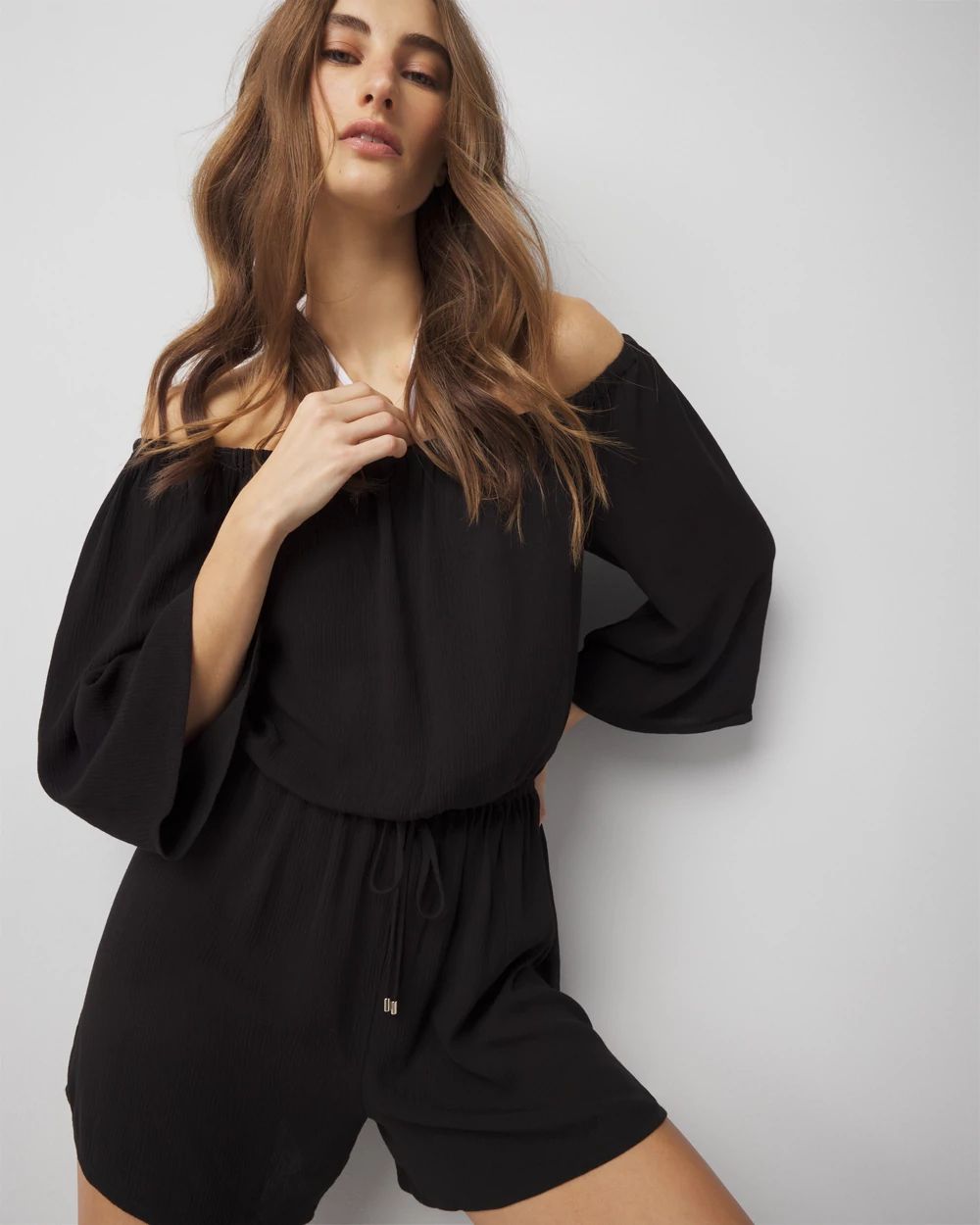 Off the Shoulder Romper White House Black Market